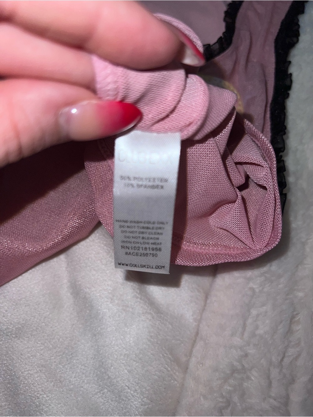 dELiA*s Pink Shimmer Crop Top with Tassel Pasties - Picture 11 of 11